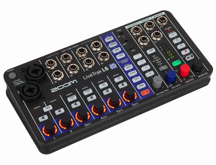 Zoom LiveTrak L-6, nivåmätarna och lysdioderna