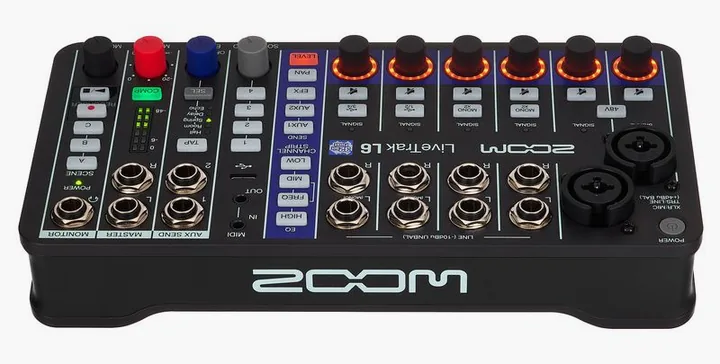Zoom LiveTrak L-6, höljet sett från sidan