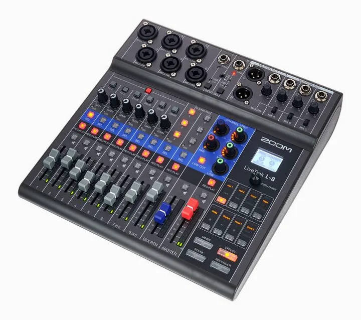 Zoom LiveTrak L-8 Bag Bundle, anslutningarna på baksidan