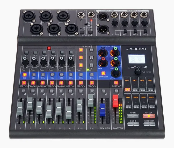 Zoom LiveTrak L-8 Case Bundle, ovansidan av lådan