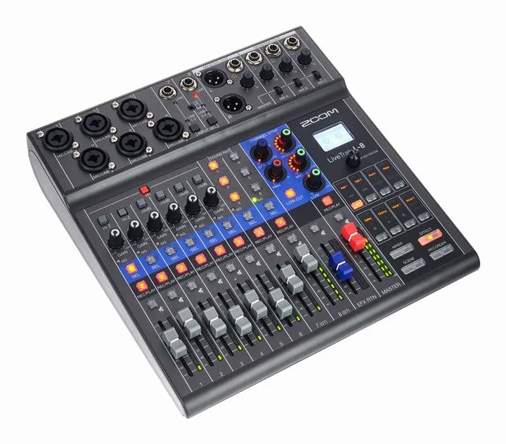 Zoom LiveTrak L-8, anslutningarna på baksidan