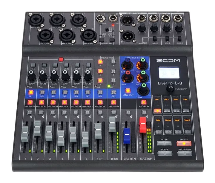 Zoom LiveTrak L-8 Mic Set, ovansidan av lådan