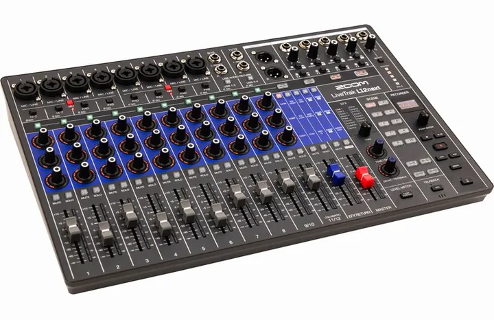 Zoom LiveTrak L12next, nivåmätarna och lysdioderna
