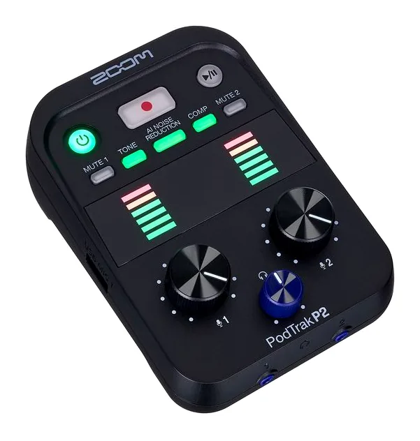 Zoom PodTrak P2, anslutningarna på baksidan