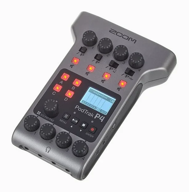 Zoom PodTrak P4 BTA-2 Bundle, nivåmätarna och lysdioderna