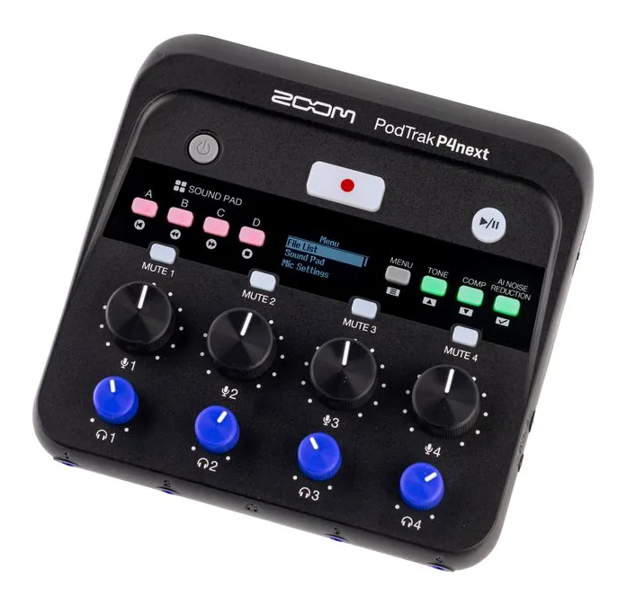 Zoom PodTrak P4next, nivåmätarna och lysdioderna