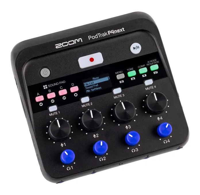 Zoom PodTrak P4next, nivåmätarna och lysdioderna